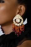 Joules by Radhika_Multi Color Diamonds, Stones, Beads Polki And Drop Embellished Earrings _Online_at_Aza_Fashions