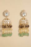 Shop_joules by radhika_Multi Color Polkis Kundan Embellished Jhumka Dangler Earrings_at_Aza_Fashions
