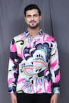 Arihant Rai Sinha_Multi Color Cotton, Silk Abstract Floral Print Shirt _Online_at_Aza_Fashions