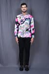 Buy_Arihant Rai Sinha_Multi Color Cotton, Silk Abstract Floral Print Shirt _Online_at_Aza_Fashions