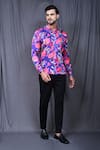 Buy_Aryavir Malhotra_Purple Cotton Silk Printed Floral Botanic Shirt _at_Aza_Fashions