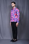 Shop_Aryavir Malhotra_Purple Cotton Silk Printed Floral Botanic Shirt _Online_at_Aza_Fashions