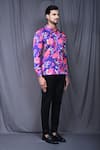 Aryavir Malhotra_Purple Cotton Silk Printed Floral Botanic Shirt _at_Aza_Fashions