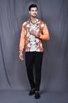 Buy_Aryavir Malhotra_Orange Cotton Printed Floral Shirt _at_Aza_Fashions