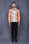 Buy_Aryavir Malhotra_Orange Cotton Printed Floral Shirt _Online_at_Aza_Fashions