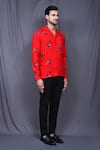 Aryavir Malhotra_Red Cotton Silk Printed Flower Shirt _at_Aza_Fashions