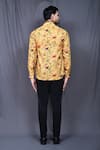 Shop_Aryavir Malhotra_Yellow Cotton Printed Floral And Bird Shirt_at_Aza_Fashions
