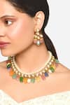 Shop_Raga Baubles_Multi Color Stone Embellished Vasundhara Kundan Necklace And Earrings Set_at_Aza_Fashions