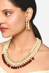 Shop Raga Baubles White Pearls Gold Toned Three Layered Necklace Set at Aza Fashions Shop_Raga Baubles_White Pearls Gold Toned Three Layered Necklace Set _at_Aza_Fashions