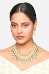 Buy_Raga Baubles_White Kundan And Pearl Embellished Meenakshi Layered Necklace Set_at_Aza_Fashions