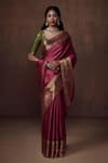 Buy_Dressfolk_Pink Tissue Handwoven Zari Border Saree  _at_Aza_Fashions