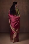 Shop_Dressfolk_Pink Tissue Handwoven Zari Border Saree  _at_Aza_Fashions