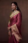 Buy_Dressfolk_Pink Tissue Handwoven Zari Border Saree  _Online_at_Aza_Fashions