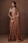 Buy_Dressfolk_Silver Tissue Handwoven Stripe Pattern Zari Saree  _at_Aza_Fashions