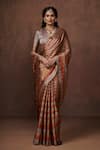 Dressfolk_Silver Tissue Handwoven Stripe Pattern Zari Saree  _Online_at_Aza_Fashions