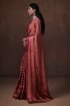 Dressfolk_Magenta Tissue Handwoven Zari Striped Saree  _Online_at_Aza_Fashions