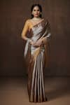 Buy_Dressfolk_Silver Tissue Handwoven Saree _at_Aza_Fashions