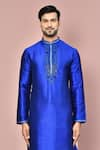 Buy_Arihant Rai Sinha_Blue Cotton Embroidery Zardozi Kurta And Dhoti Pant Set _Online_at_Aza_Fashions