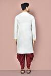 Shop Arihant Rai Sinha White Cotton Placement Embroidery Zardozi Hand Kurta With Dhoti Pant at Aza Fashions Shop_Arihant Rai Sinha_White Cotton Placement Embroidery Zardozi Hand Kurta With Dhoti Pant_at_Aza_Fashions