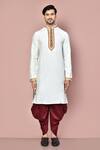 Buy Arihant Rai Sinha White Cotton Placement Embroidery Zardozi Hand Kurta With Dhoti Pant Online at Aza Fashions Buy_Arihant Rai Sinha_White Cotton Placement Embroidery Zardozi Hand Kurta With Dhoti Pant_Online_at_Aza_Fashions