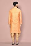 Shop_Arihant Rai Sinha_Orange Cotton Woven Flower Butti Pattern Kurta With Dhoti Pant _at_Aza_Fashions