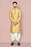 Buy_Arihant Rai Sinha_Beige Cotton Embroidery Paisley Vine Kurta With Dhoti Pant _at_Aza_Fashions