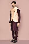 Buy_Arihant Rai Sinha_Pink Cotton, Silk Embroidery Woven Bundi And Kurta Set 