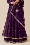 Ikshita Choudhary_Purple Chanderi Embroidered Sequin Scoop Anarkali Skirt Set _at_Aza_Fashions