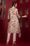 Shop_Sonia Baderia_Off White Chiffon, Cotton Satin Embroidery, Floral Print Kaftan And Pant Set_at_Aza_Fashions