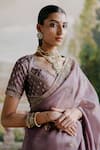 Buy_Jigar Mali_Purple Organza, Silk Embroidery, Beads Placement Saree With Blouse _Online_at_Aza_Fashions