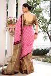 Shop_Geroo Jaipur_Pink Modal Silk Kanchipuram Zari Work Border Saree With Unstitched Blouse Piece _at_Aza_Fashions