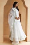 Buy_Geroo Jaipur_White Kurta And Skirt Cotton Embellished Gota Lappa Round Border Set _Online_at_Aza_Fashions