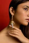 Trupti Mohta_Yellow Bird Carved Earrings _Online_at_Aza_Fashions