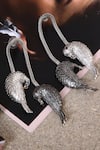 Buy_Trupti Mohta_Grey Bird Carved Earrings _at_Aza_Fashions