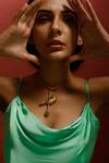 Shop_Trupti Mohta_Gold Plated Birds Whimsical Pendant _at_Aza_Fashions