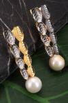 Buy_Trupti Mohta_Multi Color Pearls, Stones Leaves Carved Earrings _at_Aza_Fashions