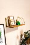 Shop_Logam_Gold Aluminium Caia Wall Shelf_at_Aza_Fashions