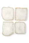 Buy Serein Wellness White Quartz Stone Coaster Set Of 4 Online at Aza Fashions Buy_Serein Wellness_White Quartz Stone Coaster Set Of 4_Online_at_Aza_Fashions