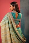 Shop_Bandhani_Blue Pure Georgette Embroidered Zardosi High Ombre Lehenga Blouse Set  _at_Aza_Fashions