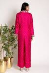 Shop_Bandhani_Pink Silk Embroidered Bandhani Mirrorwork Embellished Pant Set  _at_Aza_Fashions
