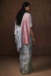 Shop_Dressfolk_Green Chanderi, Tissue Beads Handwoven Border Saree _at_Aza_Fashions