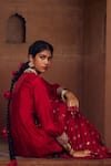 Shop_Seema Nanda_Red Chanderi Silk Embellished Adab Embroidered Kurta With Sharara  _Online_at_Aza_Fashions