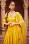 Seema Nanda_Yellow Chanderi Silk Esra Embroidered Anarkali Set _Online_at_Aza_Fashions