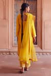 Shop_Seema Nanda_Yellow Chanderi Silk Embellished Fida Embroidered Kurta Pant Set  _at_Aza_Fashions