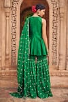 Shop_Seema Nanda_Green Cotton Mul Haniya Ghungroo Embellished Kurta Sharara Set_at_Aza_Fashions