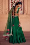 Shop_Seema Nanda_Green Chanderi Silk Embroidered Dori V-neck Farah Sequin Placement Lehenga Set _at_Aza_Fashions