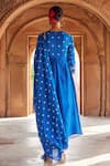 Shop_Seema Nanda_Blue Chanderi Silk Embroidered Sarah Dori Yoke Anarkali Pant Set  _at_Aza_Fashions