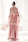 Shop_SUHINO_Pink Net, Organza, Silk Pearls, Sequins, Embroidery Resham And Kurta Sharara Set _at_Aza_Fashions