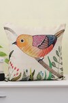 Buy_H2H_Brown Cotton Satin Printed Bird Cushion Cover Single Pc_at_Aza_Fashions