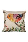 H2H_Brown Cotton Satin Printed Bird Cushion Cover Single Pc_Online_at_Aza_Fashions